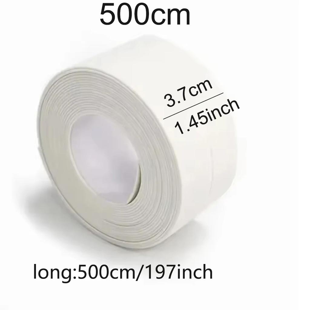 1 Roll of Waterproof White PVC Self-Adhesive Tape - Perfect for Bathroom, Sink & Kitchen - Super Strong Stickiness!