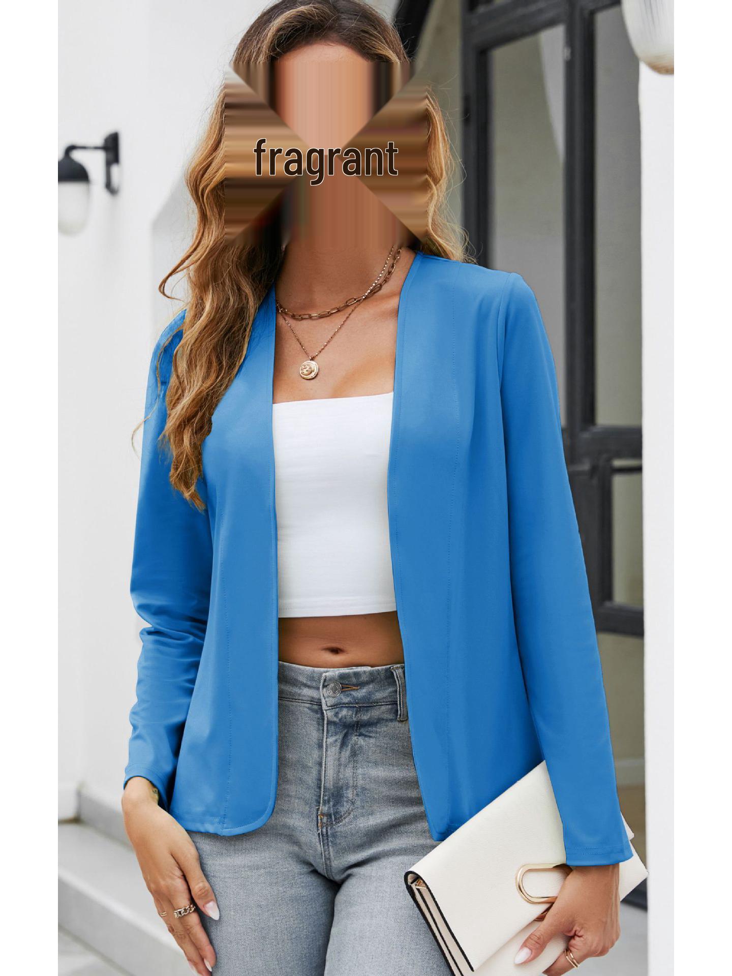 

2023 Bestseller Slim Fit Long Sleeve Collarless Cardigan Blazer Jacket S