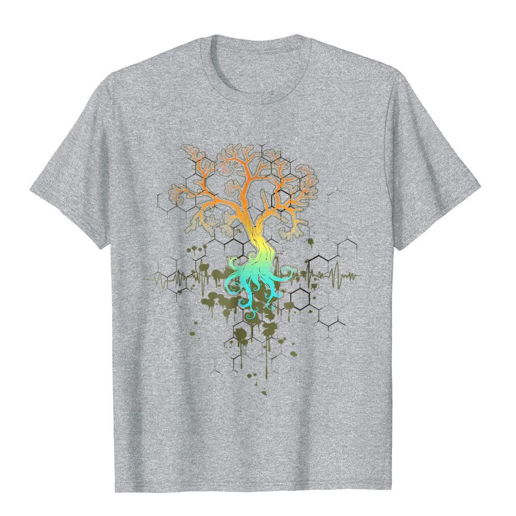Shirt.Woot Fractal Tree T-Shirt Tops & Tees Discount Street Cotton Men T Shirt Kawaii Men Clothing Moto Biker