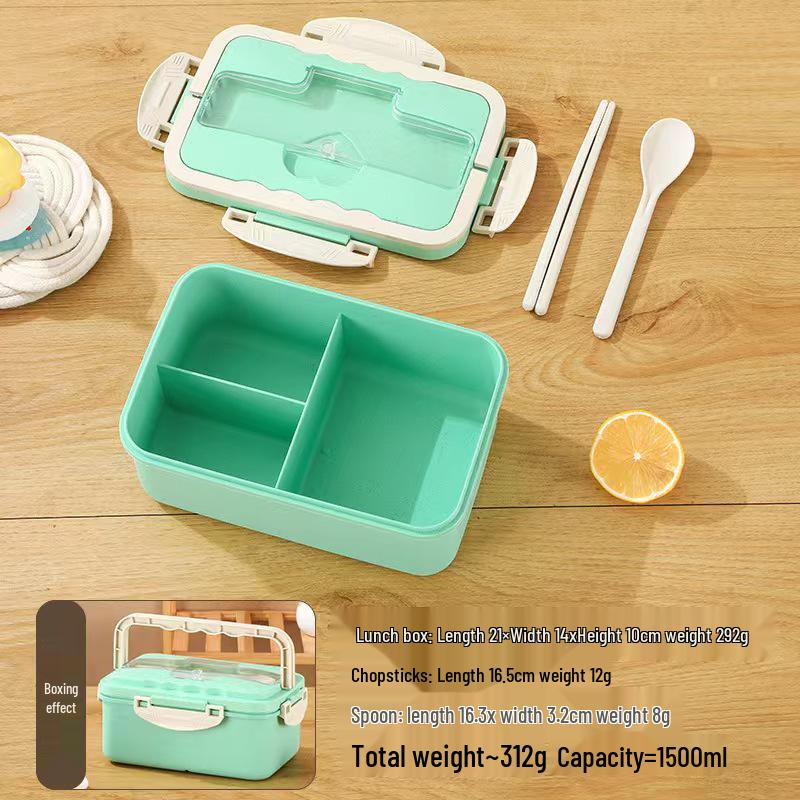 Wheat Straw Insulated Microwave-Safe Bento Lunch Box for Office & Students