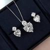 Yousheng Rhinestone Heart Jewelry Set Faux Diamond Necklace And Earrings Set Sparkling Heart Pendant Wedding Jewelry for Bride Bridesmaid Anniversary