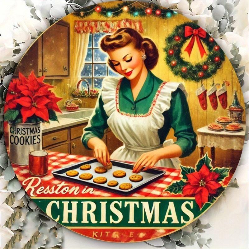 Hexenbesen Halloween Schild, Runde Aluminium Wandplakette 20x20cm