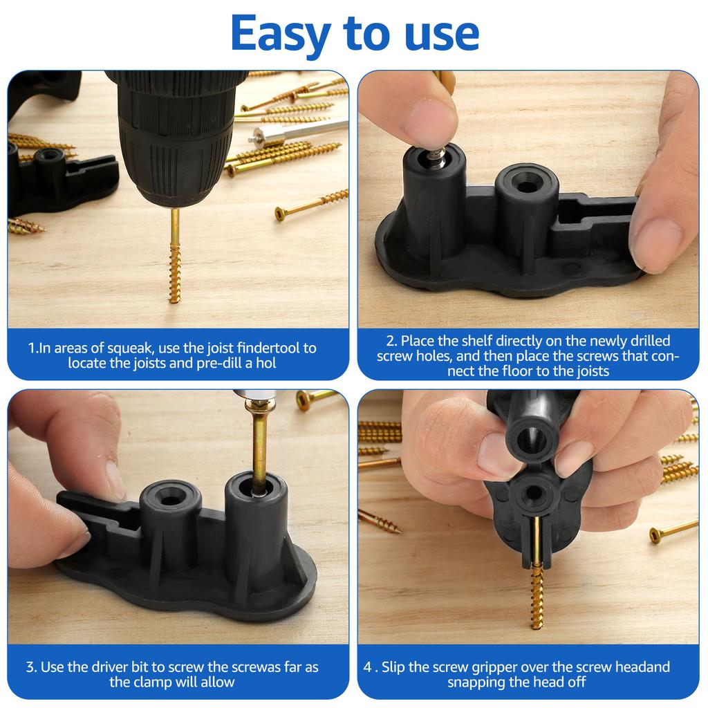 55Pcs Squeaky Floor Repair Kit Steel Eliminate Floor Squeak Screws Kit Premium Hidden Deck Fasteners Squeaking Floor Fixing