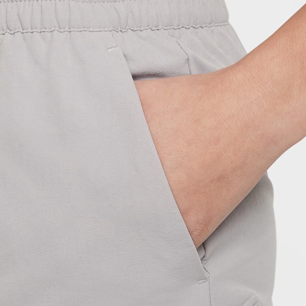 Nike Solid Color Elastic Waist Mid Rise Straight Leg Shorts Kids shorts Academy-Gray FZ4903-009