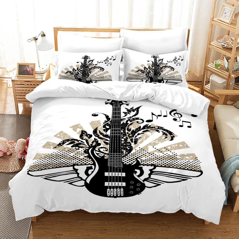 Rock Guitar Bedding Set Single Twin Full Queen King Size Polyester Bedroom Duvet Cover Aldult Kids Comforter Quilt Cover Set