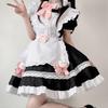 Sweet Maid Outfit Women Anime Maid Costume Fancy Dress Cosplays Costume Maid Dress with Sock Headwear Apron Bustel