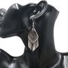 GemChic Women's New Vintage Rhomboid Natural Stone Long Tassel Fringe Earrings Ethnic Fashion Hook Earrings Birthday Christmas Jewelry Gift