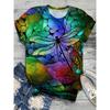 Summer 3D Printing Cute Animal Dragonfly  Women Funny Streetwear Fashion Short Sleeve Top