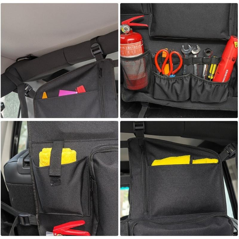 Multipurpose Universal Rear Storage Mesh Bag Organizer With Secure Mounting System Suitable For JK Interior Organization