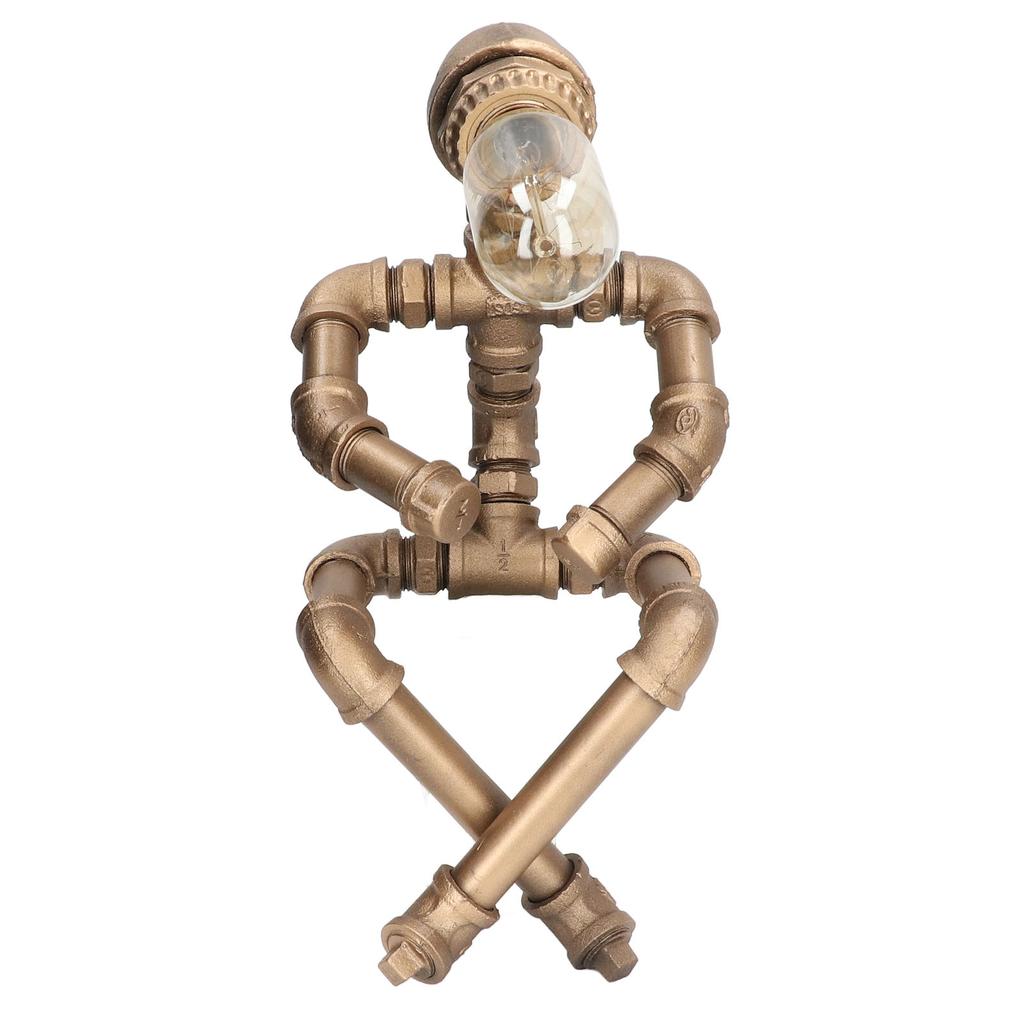 Retro Desk Lamp Unique Pipe Robot Shape E27 Exquisite Vintage Table Lamp for Home Living Room Cafes
