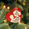 The Love Between a Mom and Son Is Forever Ornament, Birthday, for Mothers & Sons Ornaments, Family Wooden Hanging Decoration On Xmas Tree, To Mom