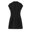 European American Women's Fashion Polka Dot Short Dress with Bow Decoration