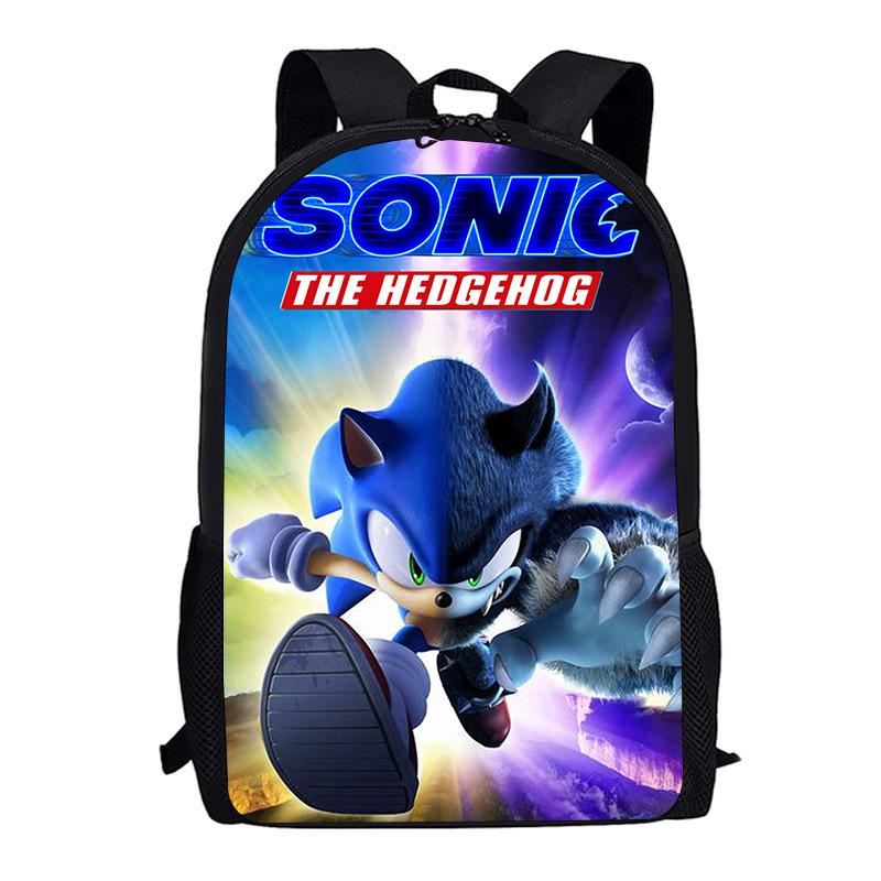 Sonic Kid, Elementary School Bag Children, Animation Cartoon Backpack