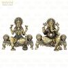 Lakshmi Ganesha Sitting On Singhasan Murti, Maa Laxmi Ganesh Blessing Idol