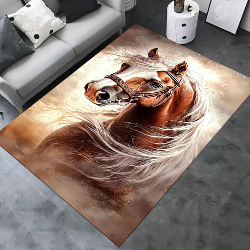 1pc Horse,Mane,Freedom Office Carpet Soft Polyester Entrance Carpet Washable Non Slip Machine Washab