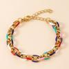 2025 New Colorful Stainless Steel Cuban Bracelet Ancient Enamel Drop Oil High-grade Titanium for Women