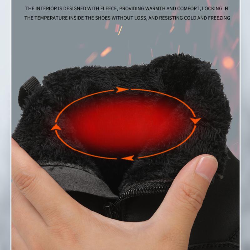 Winterschuhe für Herren und Damen, warme Plüschschuhe, hohe, wasserdichte Schneestiefel, Outdoor-Baumwollschuhe