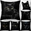 Cartoon Cat Printed Square Pillowcase Home Bedroom Car Sofa Cushion Cover