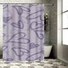 Romantic Purple Heart Pattern Waterproof Shower Curtain Heat Resistant Machine Washable Non-Transparent 180x180cm