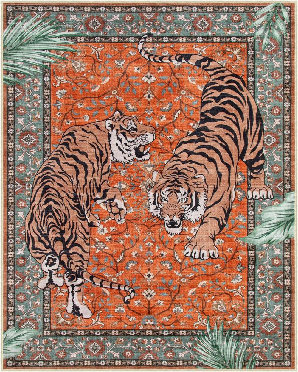 

Rug for Living Room Carpet Jungle Tiger Home Decor Large Area Bedroom Floor Mat Machine Washable Coffee Table Kitchen Rugs 40x60CM