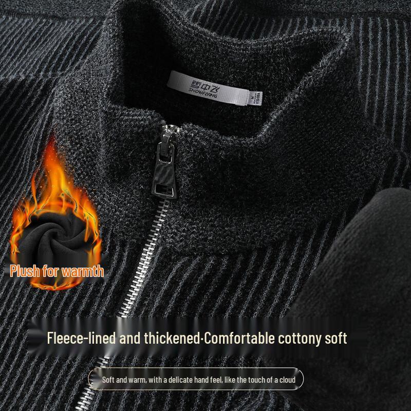 SNOWFLYING Men s Plush Thickened Half-Zip Sweater XL