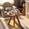 1/12 Puppenhaus Simulation Mini Runder Tee Kaffee Tisch Modell Puppenhaus Holzmöbel Dekoration Puppenhaus Rollenspiel Spielzeug