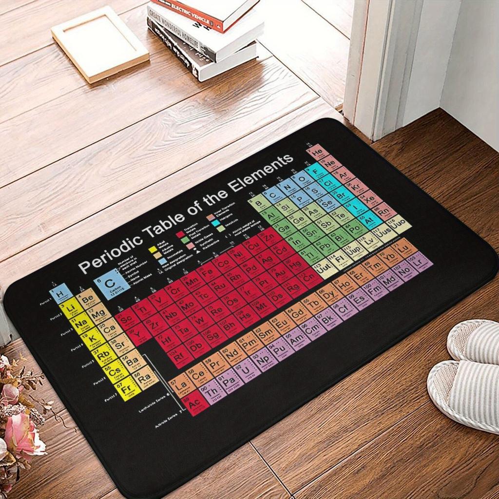 Science Theme Pattern Carpet Mat Rug Home Decoration Teacher Element Periodic Table Design Educational Non Slip Durable