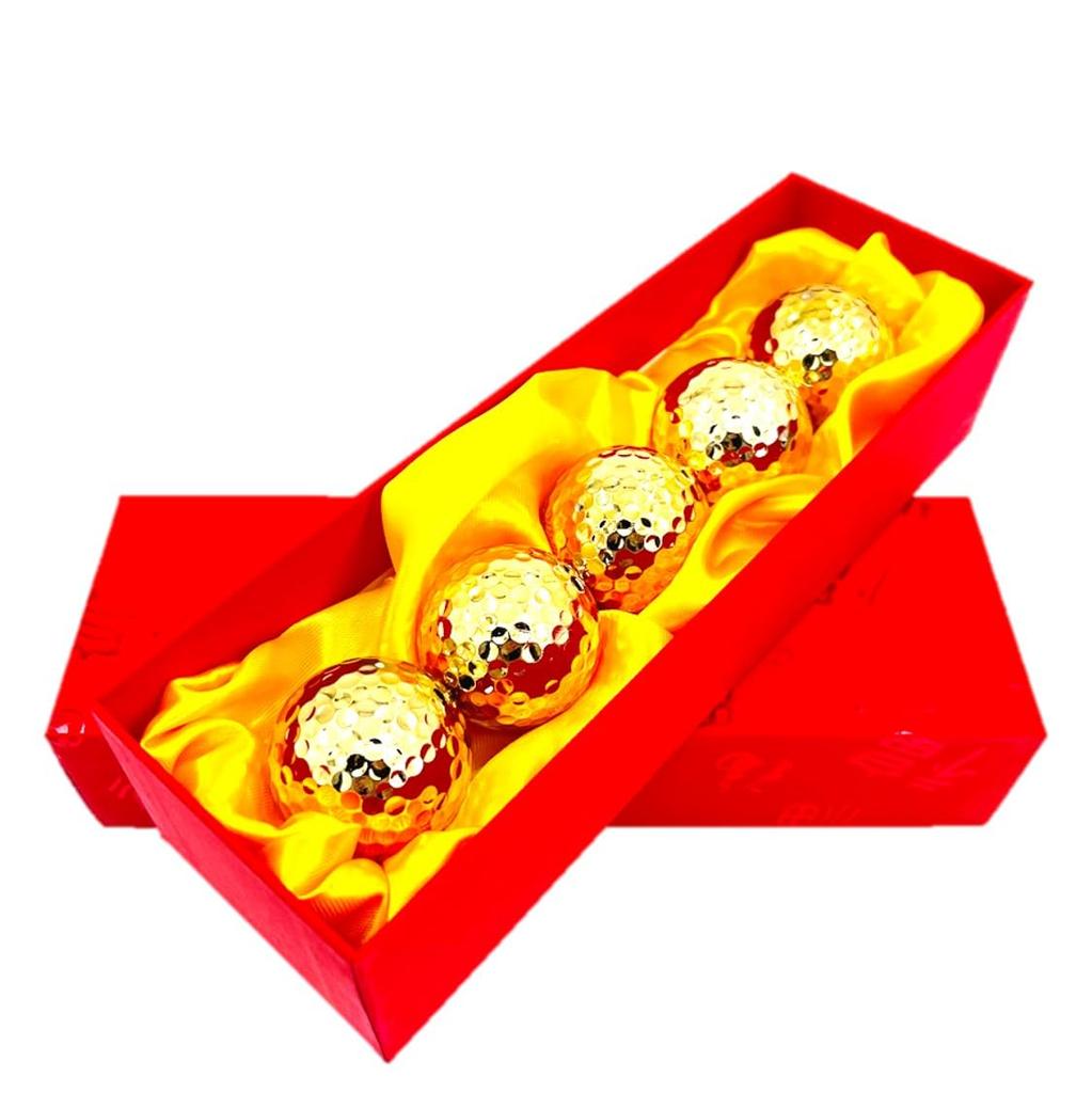 ST TS Golf Competition Prizes, Lucky Box, Gold Golf Balls, Set of 5, Luxury Gift, Gift Box
