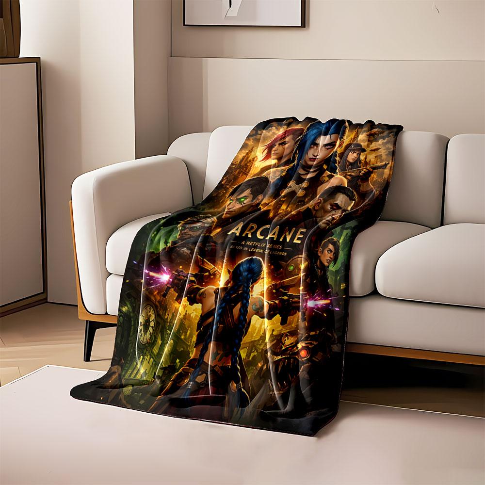 

Futuristic cityscape with diverse characters and dynamic action scenes. for all seasons blanket lunch break throw gift 80cm x 120cm