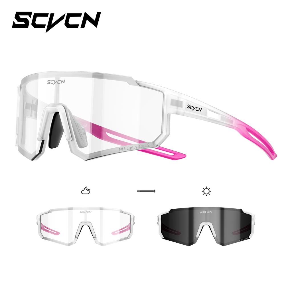 SCVCN Photochromic Hiking Eyewear Cycling Glasses Sports Sunglasses for Women Outdoor Road MTB Bike Glasses UV400 Men Windproof