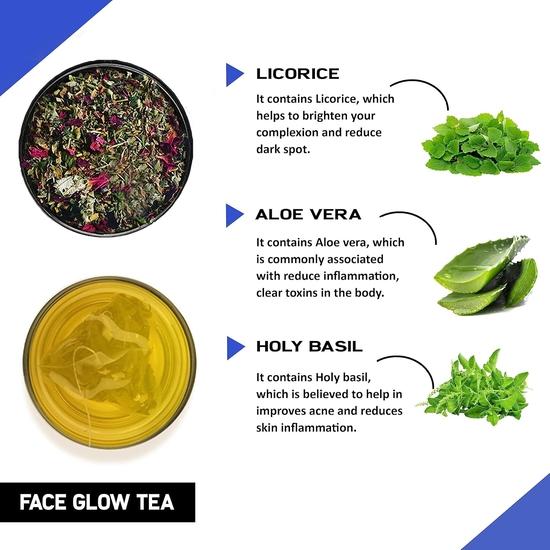 TEACURRY Face Glow Tea (30 Tea Bags, 1 Month Pack) - For Natural Face Glow & Increase Face Shine | Mineral Oil Free | Natural Ingredients