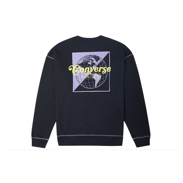 Converse Renew Graphic Crewneck Sweatshirt Asia Sizing  Black  Men s 10021574-A01 L