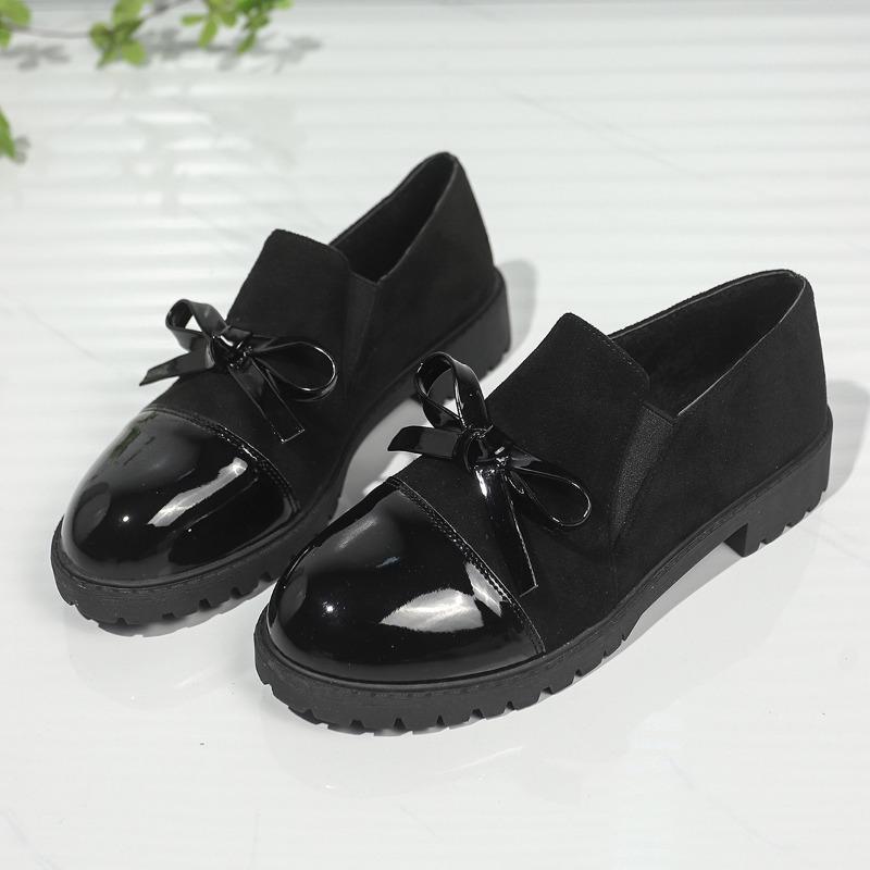 Fashion Women's Fashion Single Shoes Spring New Round Head Deep Mouth Butterfly Knot Soft Sole Anti-slip Wear-resistant Low-top Shoes