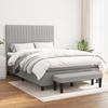 VidaXL Divan Bed with Mattress Light Grey 140x190cm Fabric - Model 3136749