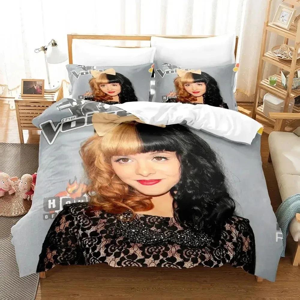 Druk 3D Piosenkarka Melanie Martinez Zestaw Pościeli Poszwa na Kołdrę Zestaw do Łóżka Poszwa na Kołdrę Poszewka Kołdra King Queen Size Chłopcy Dorośli