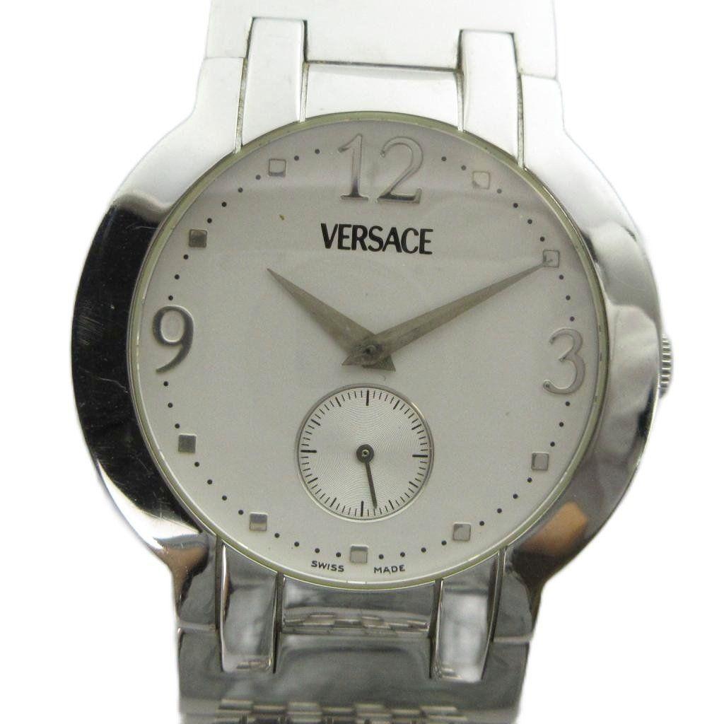 Used Versace Versace VERSACE BLQ99 Madison Madison wristwatch quartz watch white dial Smoseco silver color GY18 /MQ