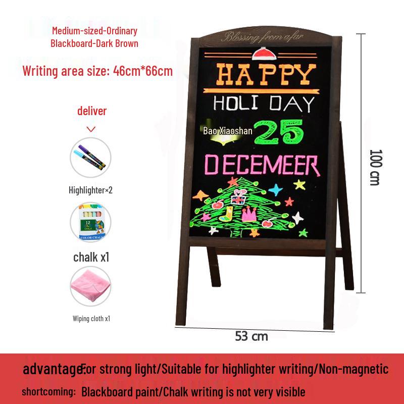 Small Luminous Blackboard Display Stand for Shop Advertising and Handwritten Signage