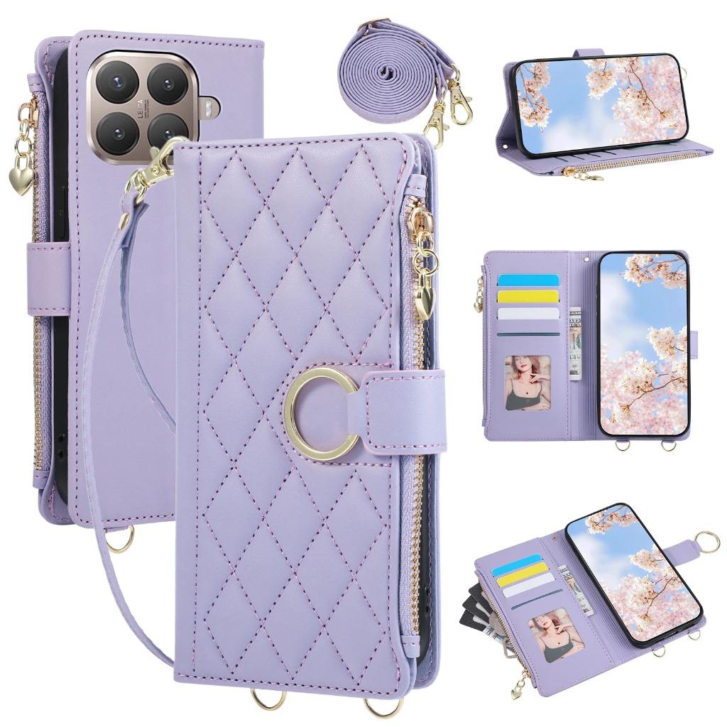 Pikowane etui portfel na zamek błyskawiczny do Xiaomi 17T 15T 14T 13T Pro 17 ProMax 15 Ultra 14 13 Lite Pasek na ramię Uchwyt na karty Pokrowiec na telefon