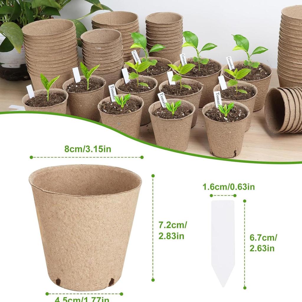 Seedling Pots 45Pcs Peat Pots for Seedling Outdoor Garden Germination Nursery Pots Pulp Biodegradable Seed Starter Pots Kits