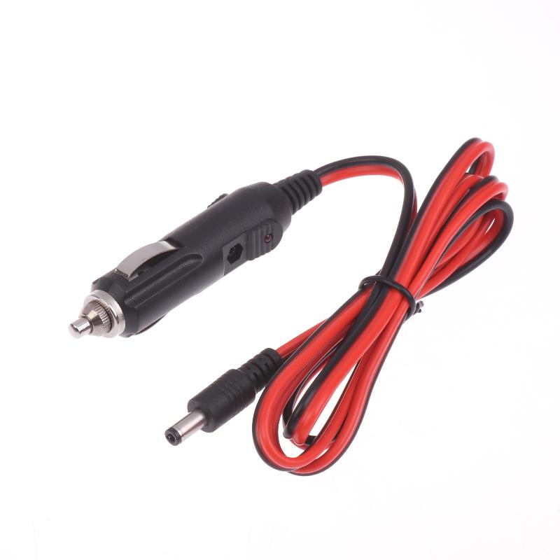1Pc Car Charger Power Cable 1.2 Meters DC5525 Universal 12V 5A Male Cigarette Plug Cable Connection Line With LED Light