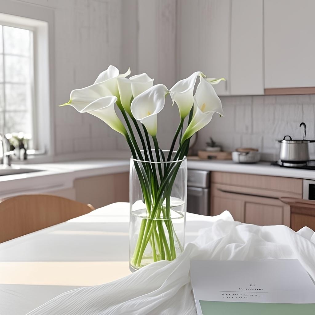 12 Stück Calla-Lilien Simulationsblumen mit PU-Haptik, Geeignet für Hochzeit, Heim- und Bürodekoration, Frühlingsarrangement, Blumendekorationen
