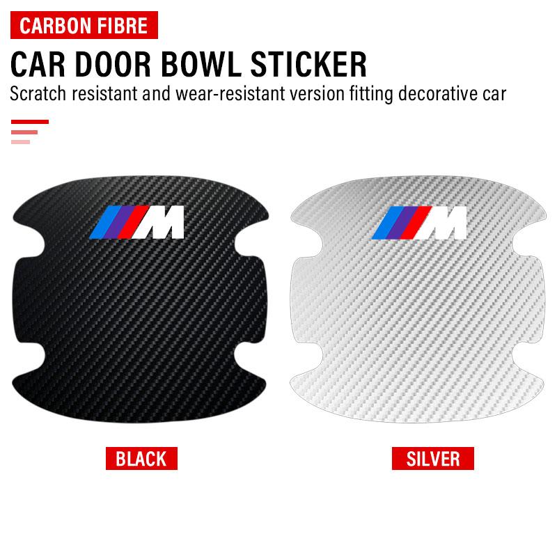 4PCS Car Door Handle Protection Sticker Emblem Car Decoration Styling For BMW M E34 E36 E60 E90 E46 E39 E70 F10 F20 F30 X5 X6 X1 M3 M5 M6 E71 F01 F02