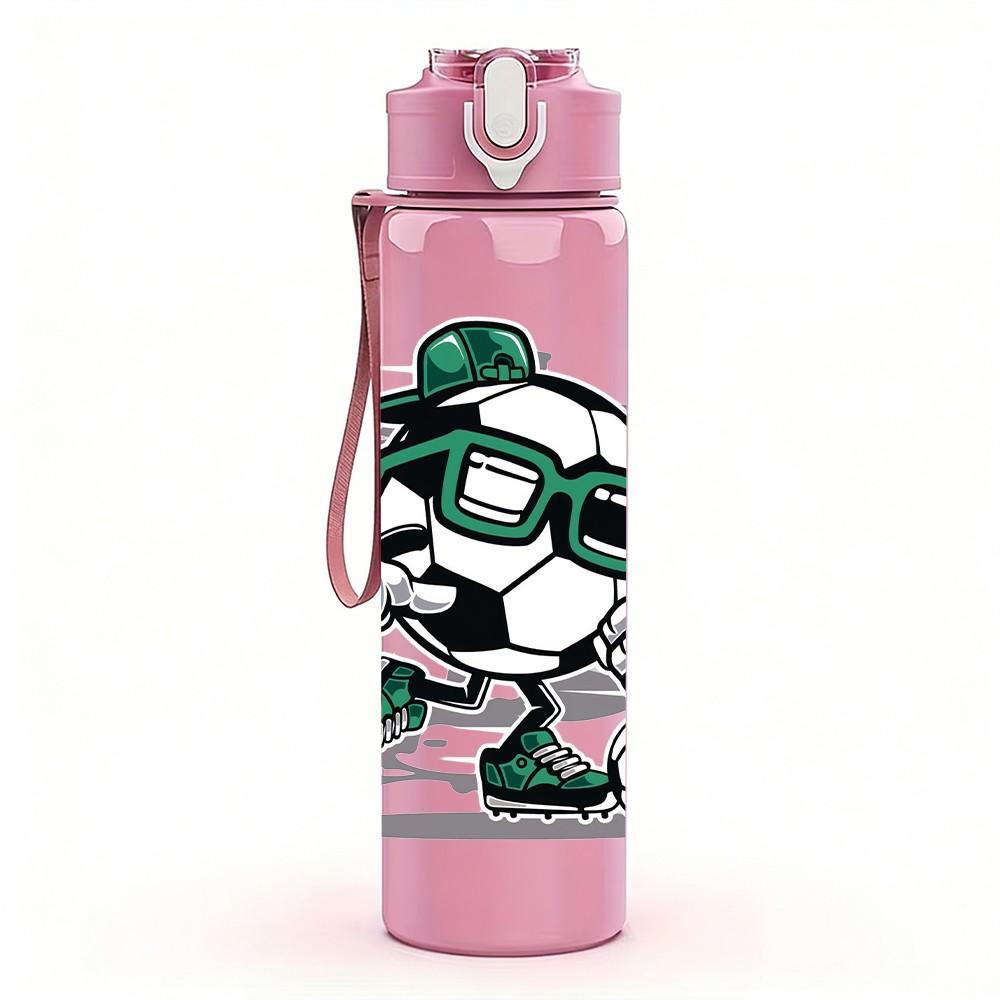 1PC Retro Turtle Surfing Cartoon Character Art 750ml Color Plastic Sports Water Bottle Leakproof Flip Straw Lid Suitable for Sports Office Home Use
