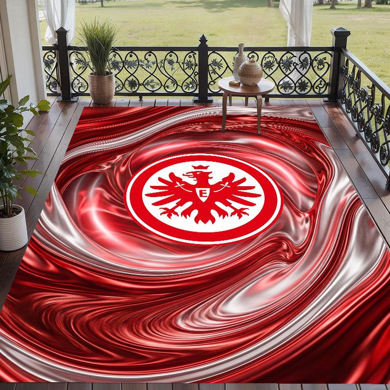 Měkký podlahový koberec Eintracht Frankfurt Fotbalový vzor Plošný koberec Dekorační podložka Pro výzdobu domácí místnosti