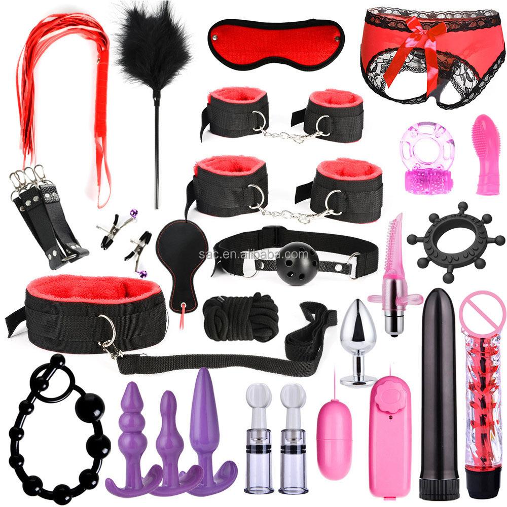 SacKnove Soft Nylon Luxury 26pcs Alternative Set Implementos De Tied Gear Sex Toys Restraint Bondage Kit for Adult