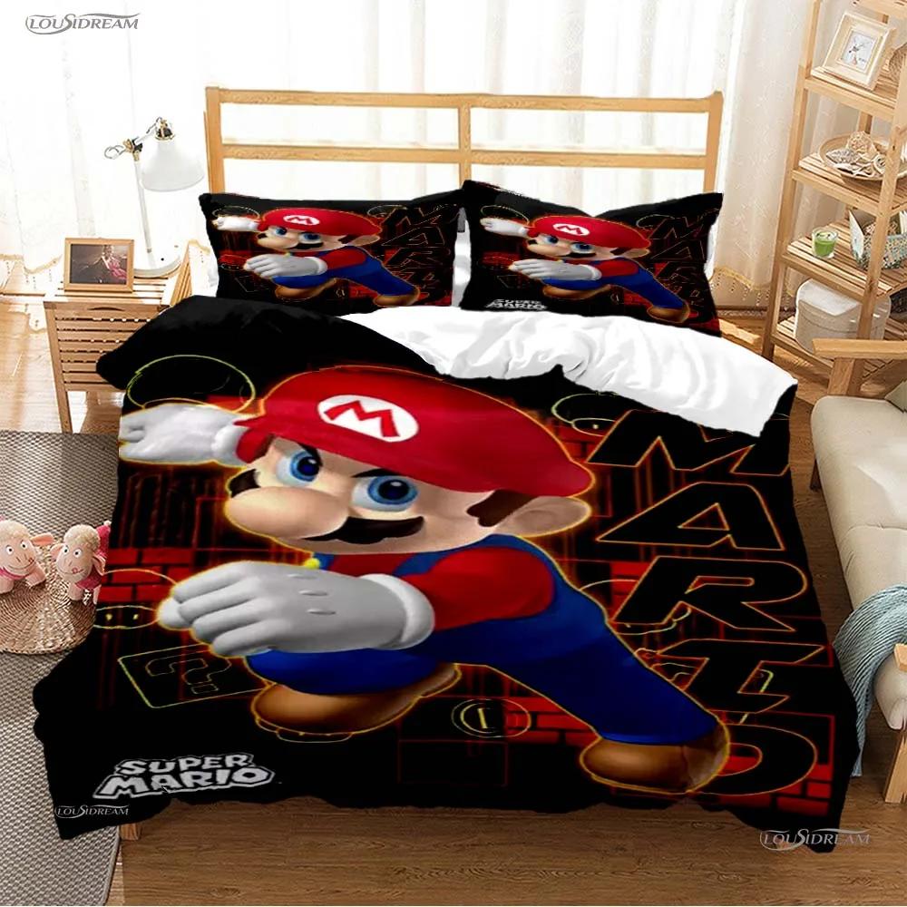 Mario Cartoon Game Cute All Season Duvet Cover Comforter Bedding Sets Soft Quilt Cover And Pillowcases Single/Double/Queen/King