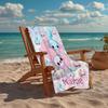 Custom Name Ultra-Soft Beach Towel with Axolotl Theme,Ideal for Pool - Camping, Diving - Perfect Travel Essential, Vibrant Beach Towel.