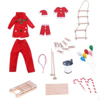 Christmas Elf Doll Clothes Accessories Advent Gift for Sand Table