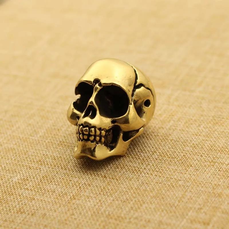 Vintage Massivmessing Totenkopf Halloween-Schmuck Tischfiguren Dekorationen Kupfer Punk Hip Hop Wohnaccessoires Zubehör Geschenke