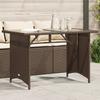 VidaXL Garden Table with Brown Glass Top 110x68x70 Cm Rattan, Outdoor Table, Garden Dining Table, Furniture 366351